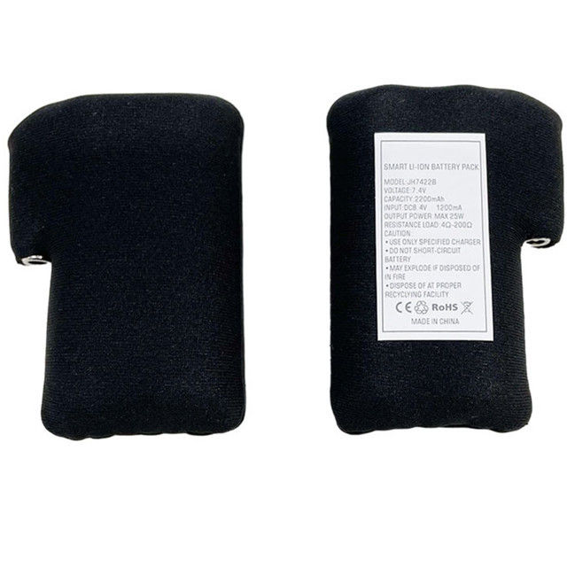 Bọc vải đen Bộ pin li ion 18650 2S1P 7.4V 2000mAh 2200mAh 2600mAh Bộ pin 3500mAh cho găng tay nóng