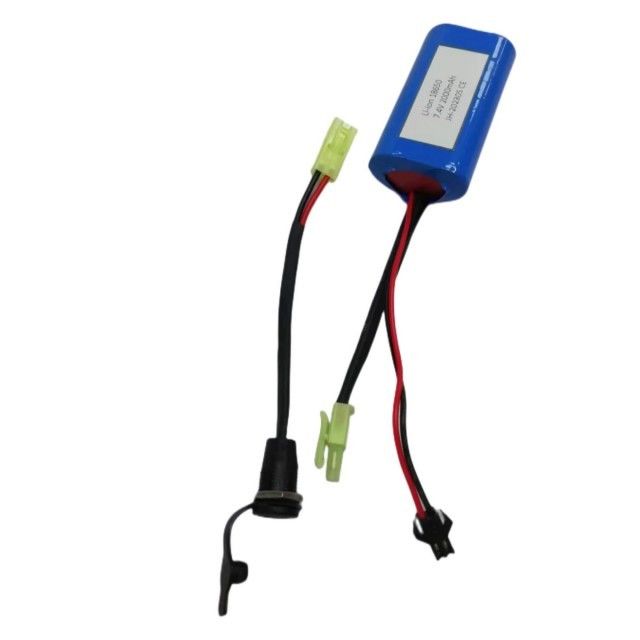 Custom 18650 Li Ion Battery Pack 2cells In Series With Barrel Connector DC5521 nữ