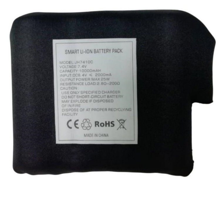 Áo lặn đen bọc 7.4 V 10000mah pin 21700 2S2P cho áo khoác sưởi ấm