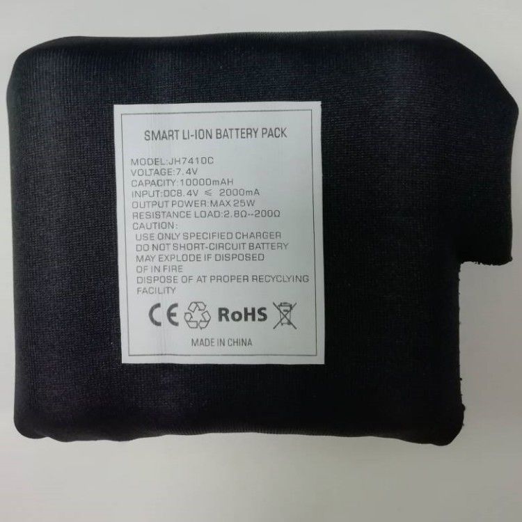 Áo lặn đen bọc 7.4 V 10000mah pin 21700 2S2P cho áo khoác sưởi ấm