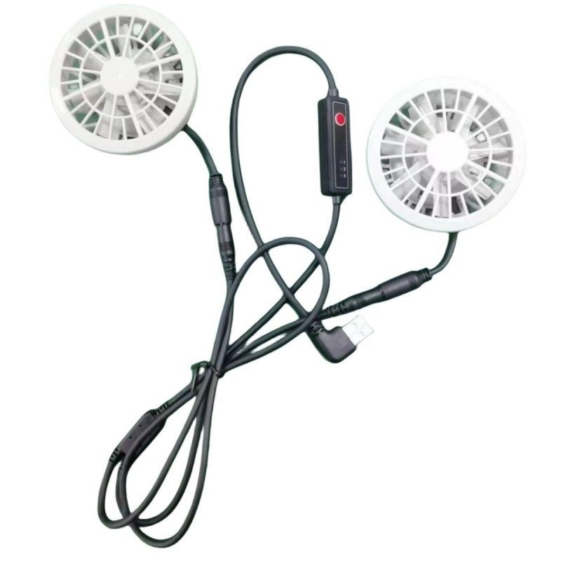 Chiếc quần làm mát mùa hè nhẹ Fan Slim 25mm Hai quạt được kết nối với cáp chuyển mạch USB