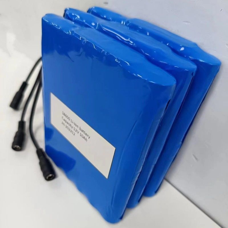 Bộ pin phẳng 12V 10Ah 18650 pin lithium 3s4p với cắm DC nữ cho PVC đệm sưởi ấm