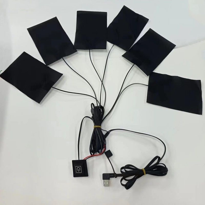 6 trong 1 bộ đệm sưởi tùy chỉnh cho quần áo mỗi 10 X 15cm Đen 5V USB với công tắc