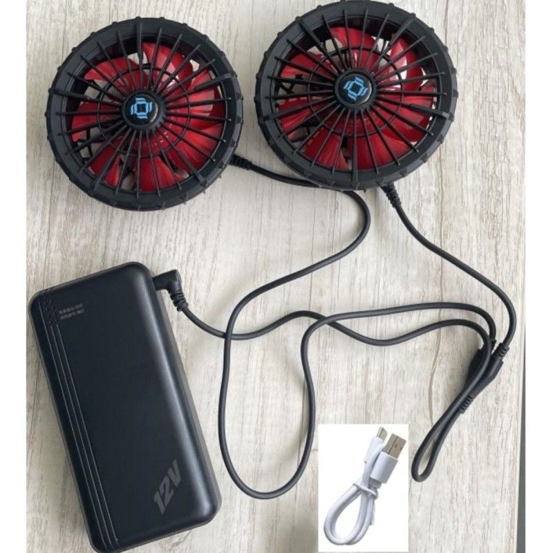 Không khí điều hòa áo khoác làm mát quạt pin 12v 20000mAh tốc độ cao 10H thời gian làm việc
