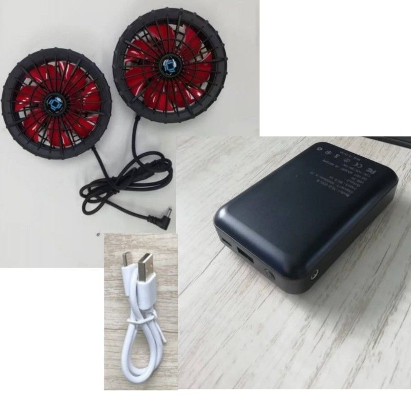 Quần áo làm việc áo khoác làm mát quạt bộ pin 12V 10000mAh với động cơ không chải Trung Quốc