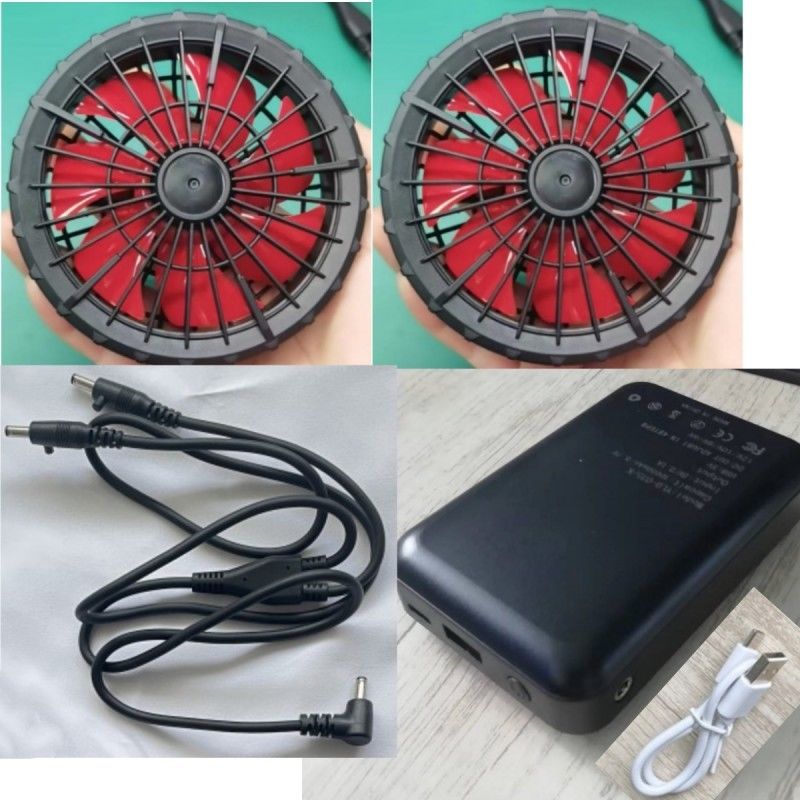 Quần áo làm việc áo khoác làm mát quạt bộ pin 12V 10000mAh với động cơ không chải Trung Quốc