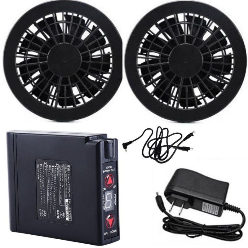 7.2V Jacket Cooling Fan Battery Set 4400mAh Với Bộ sạc Cho Quần áo làm việc mùa hè
