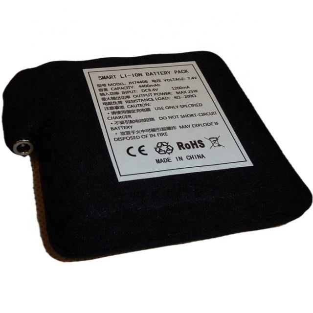Pin bao bọc vải đen 7.4V 4400mAh 5200mAh 6400mAh 7000mAh pin cho áo khoác sưởi ấm