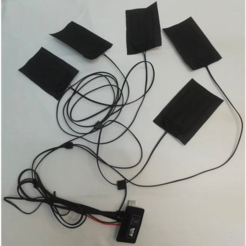 Carbon Fiber Heating Pad 5pads 7x11cm Một hoặc hai nút chuyển đổi cho quần áo