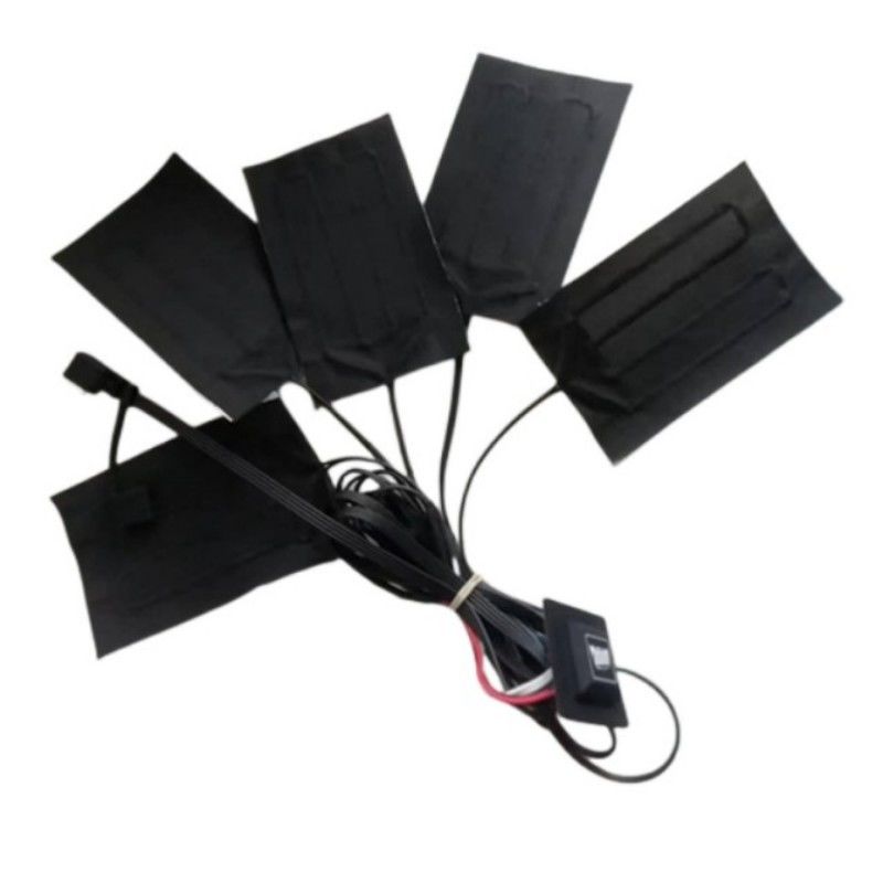 Carbon Fiber Heating Pad 5pads 7x11cm Một hoặc hai nút chuyển đổi cho quần áo