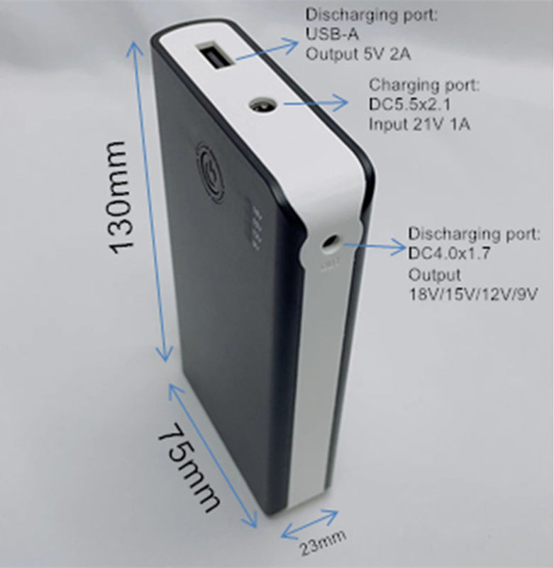 Pin Powerbanks DC 4 Level Output Voltage 18V 15V 12V 9V Cho quạt áo khoác mùa hè