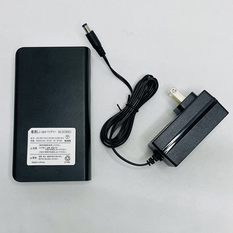 Pin Powerbanks DC 4 Level Output Voltage 18V 15V 12V 9V Cho quạt áo khoác mùa hè