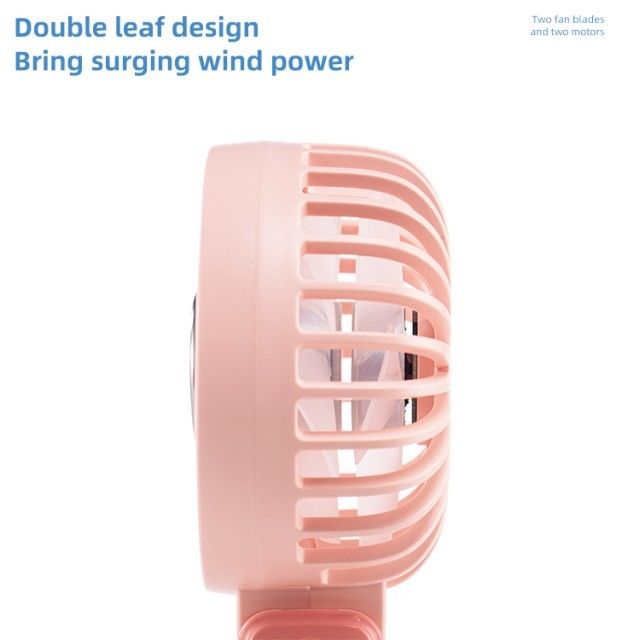 Mini cá nhân Double Fan Blade Double Motor 180 độ Foldable Fan cầm tay với tủ lạnh đá sứ siêu dẫn