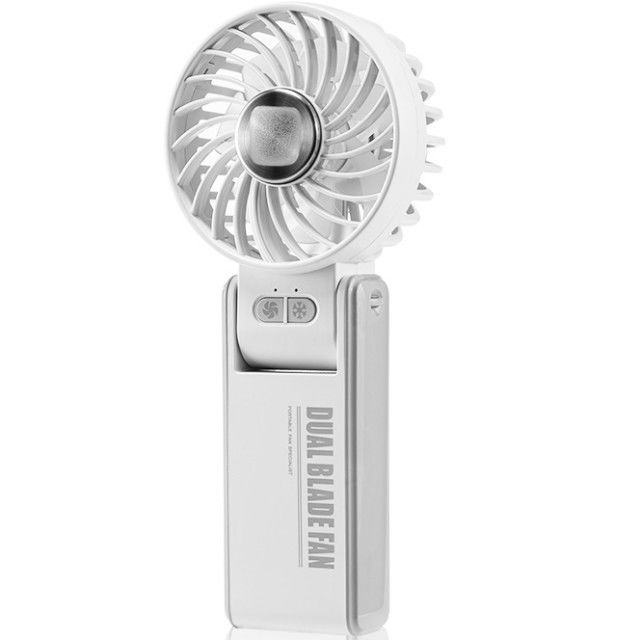 Mini cá nhân Double Fan Blade Double Motor 180 độ Foldable Fan cầm tay với tủ lạnh đá sứ siêu dẫn