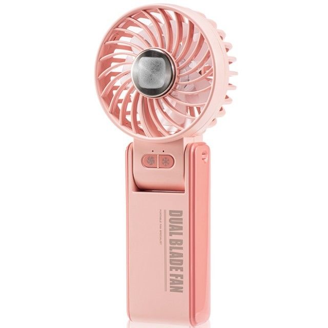Mini cá nhân Double Fan Blade Double Motor 180 độ Foldable Fan cầm tay với tủ lạnh đá sứ siêu dẫn