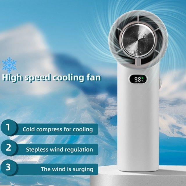 Quá trình điều chỉnh tốc độ không có bước Quạt làm mát băng 13000 rpm Quạt cầm tay không có lưỡi dao 3600mAh