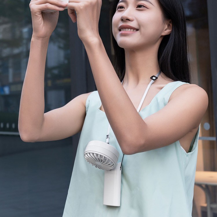 Quạt cầm tay LED kỹ thuật số chạy bằng pin, quạt đeo cổ, quạt điện cầm tay, có thể gập lại để đi du lịch