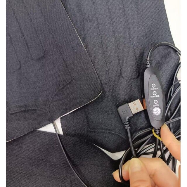 Bộ sưởi tùy chỉnh 30X15cm 3pads trong một bộ sưởi vải 12V với bộ điều khiển chuyển mạch USB cho ghế sưởi